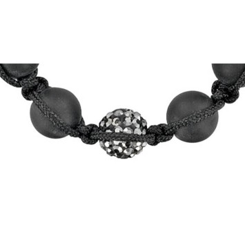 Bracelet shamballa cordon noir avec boule cristal et argile noir 888402 Laval 1878 9,90 €