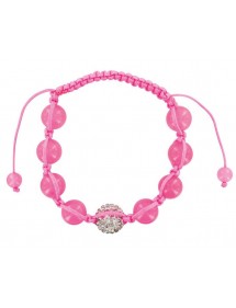 Rosa Shamballa-Armband, weiße Kristallkugel und rosa Jade 888391 Laval 1878 16,00 €
