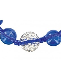 Blue shamballa bracelet, white crystal ball and blue jade 888392 Laval 1878 9,90 €