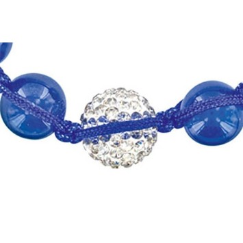 Bracelet shamballa bleu, boule de cristal blanche et de jade bleu 888392 Laval 1878 29,90 €