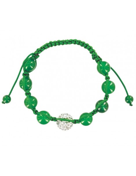 Bracelet shamballa vert, boule de cristal blanche et de jade verte 888393 Laval 1878 9,90 €
