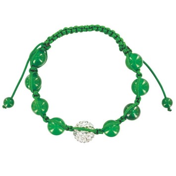 Bracelet shamballa vert, boule de cristal blanche et de jade verte 888393 Laval 1878 29,90 €