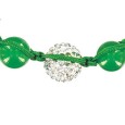 Bracelet shamballa vert, boule de cristal blanche et de jade verte