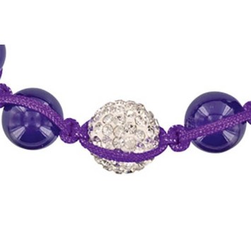 Bracelet shamballa violet, boule de cristal blanche et de jade violet 888401 Laval 1878 9,90 €