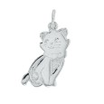 Cat-shaped silver pendant