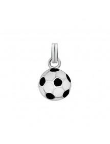 Black and white enamel soccer ball pendant