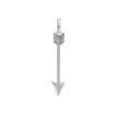 rhodium-plated silver arrow pendant