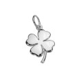 Rhodium-plated pendant in the form of clover