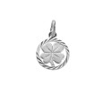 Clover pendant circled in silver