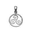 Silver encircled triskel pendant