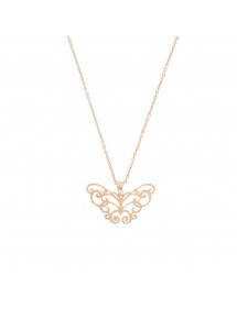 Pink steel butterfly shaped necklace 31710265R One Man Show 32,00 €