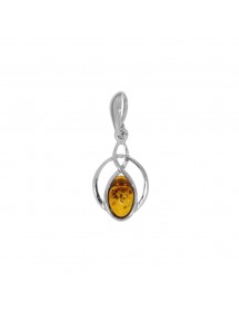 Amber pendant circled in rhodium silver 3160851RH Nature d'Ambre 26,90 €