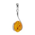 Pendant "hook" amber and rhodium silver