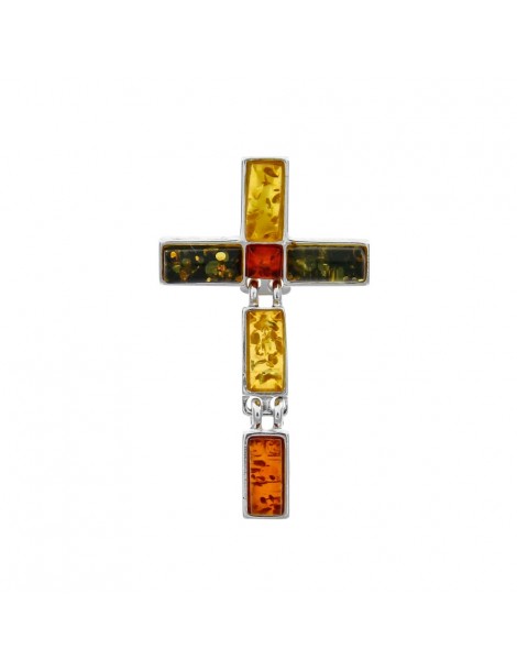 Pendentif croix en pierres d'ambre et argent 3160488 Nature d'Ambre 29,90 €