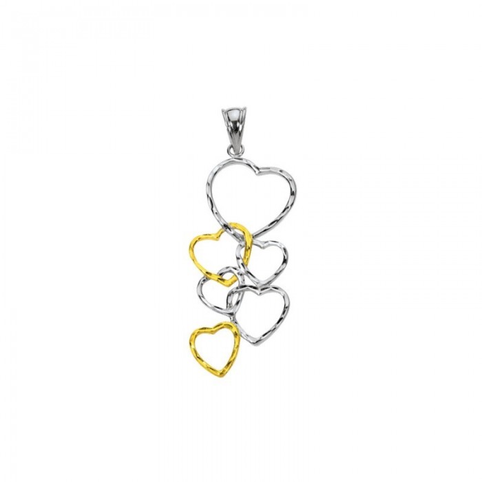 Two-tone heart pendant in rhodium-plated silver and gold plated 3160383 Laval 1878 32,00 €