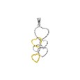 Two-tone heart pendant in rhodium-plated silver and gold plated