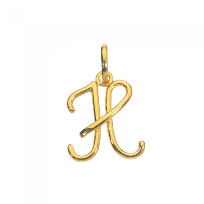 Pendant gold plated letter H