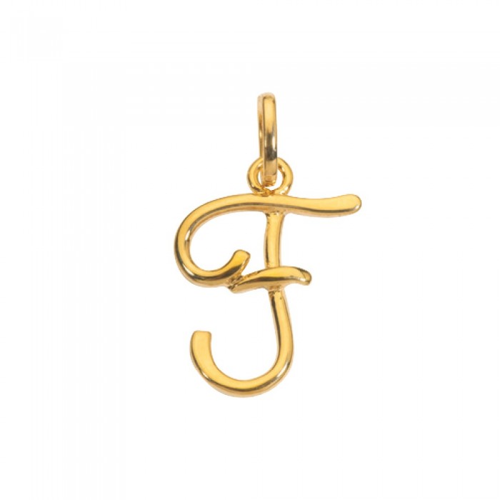 Gold plated pendant letter F