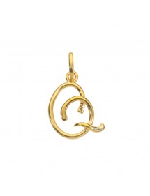 Gold plated pendant letter Q
