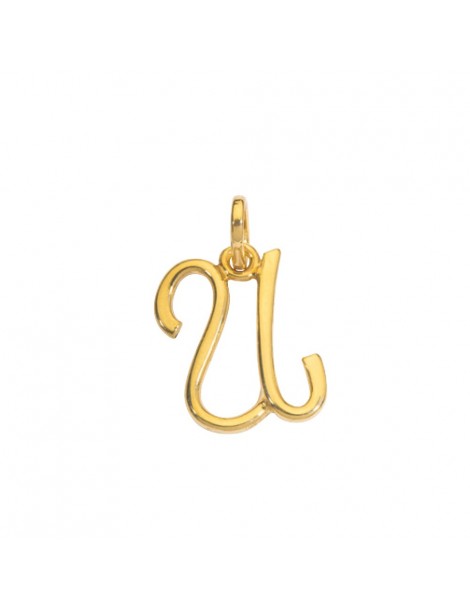 Gold plated pendant letter U