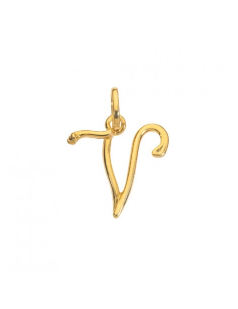 Gold plated letter V pendant