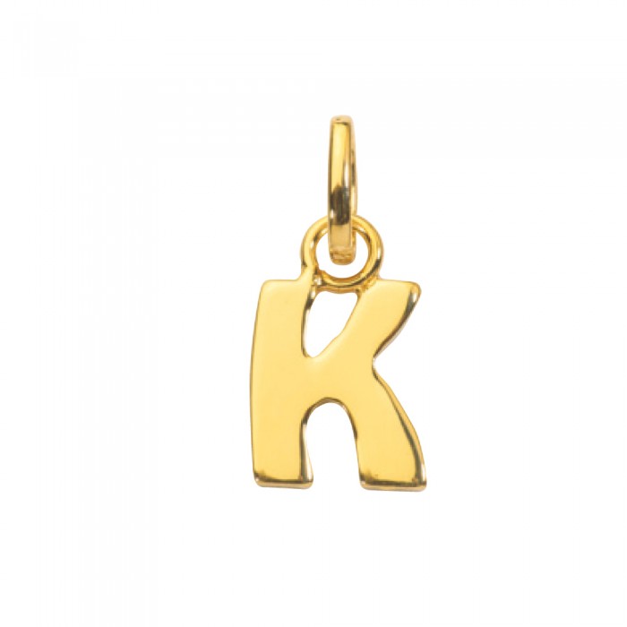 Gold plated pendant capital letter K