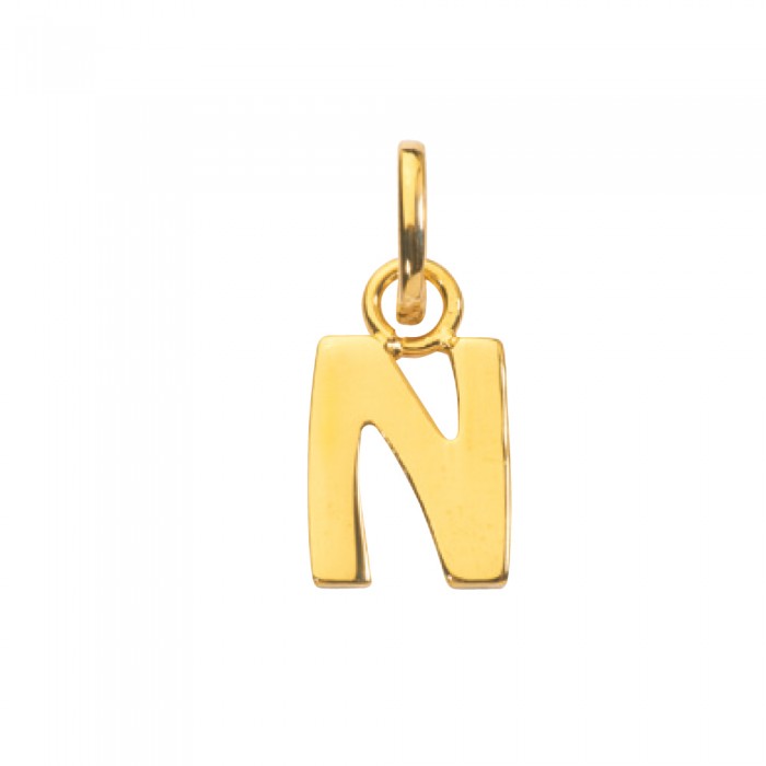 Gold plated pendant capital letter N