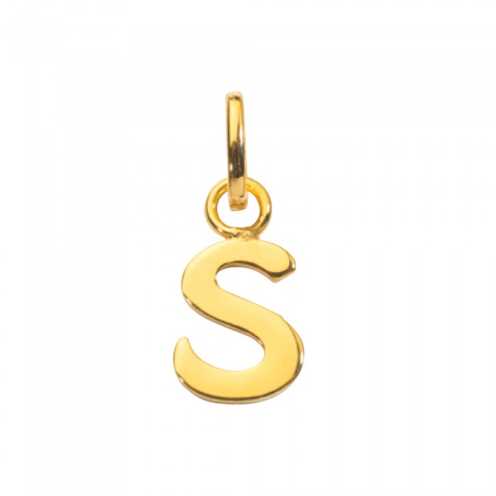 Gold plated pendant capital letter S