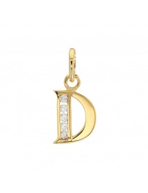 Initial pendant in gold plated and zirconium oxides - Letter D 3260213D Laval 1878 23,00 €