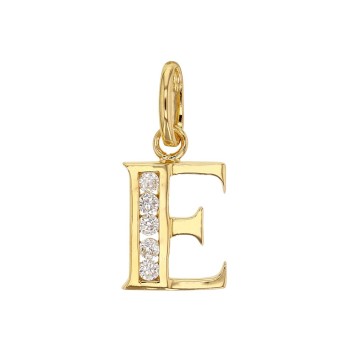 Initial pendant in gold plated and zirconium oxides - Letter E 3260213E Laval 1878 23,00 €