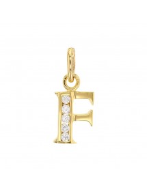 Initial pendant in gold plated and zirconium oxides - Letter F 3260213F Laval 1878 23,00 €