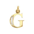 Initial pendant in gold plated and zirconium oxides - Letter G