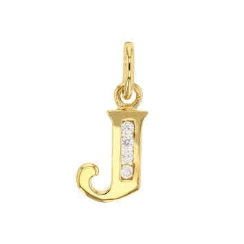 Initial pendant in gold plated and zirconium oxides - Letter J 3260213J Laval 1878 23,00 €
