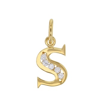 Initial pendant in gold plated and zirconium oxides - Letter S 3260213S Laval 1878 23,00 €