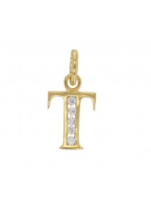 Initial pendant in gold plated and zirconium oxides - Letter T 3260213T Laval 1878 23,00 €