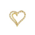 Heart pendant decorated with zirconium oxides and gold plated