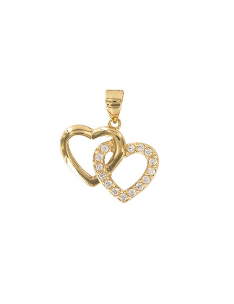 Double intertwined heart gold plated and zirconium oxide pendant 3260159 Laval 1878 26,00 €