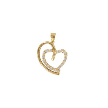 Colgante corazón decorado con medio óxidos de circonio dorado 3260160 Laval 1878 36,00 €
