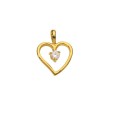 Heart pendant in gold plated with zirconium oxide in the center
