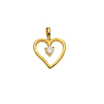 Pendentif cœur en plaqué or avec oxyde de zirconium au centre 3260069 Laval 1878 19,90 €