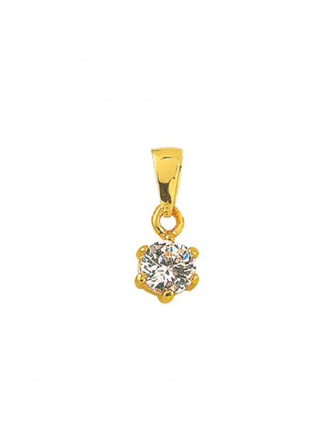 Gold plated pendant in zirconium oxide 4 claws 3260050 Laval 1878 14,00 €