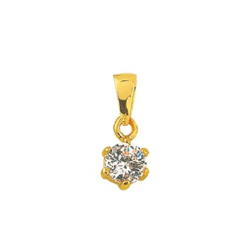 Gold plated pendant in zirconium oxide 4 claws 3260050 Laval 1878 14,00 €