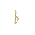 Gold plated music note pendant and zirconium oxide