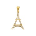 Pendentif Tour Eiffel plaqué or ornée d'oxydes de zirconium