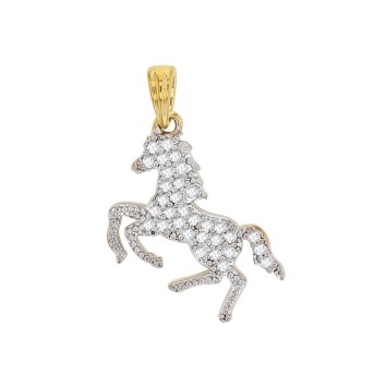 Gold plated horse pendant with zirconium oxides 3260237 Laval 1878 45,90 €