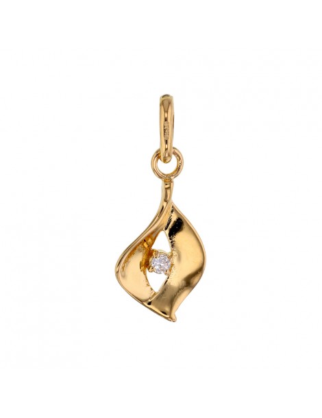 Gold plated pendant and 1 zirconium oxide in the shape of a fancy eye