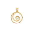 Gold-plated spiral pendant with zirconium oxides in the center