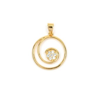 Gold-plated spiral pendant with zirconium oxides in the center 3260189 Laval 1878 26,90 €