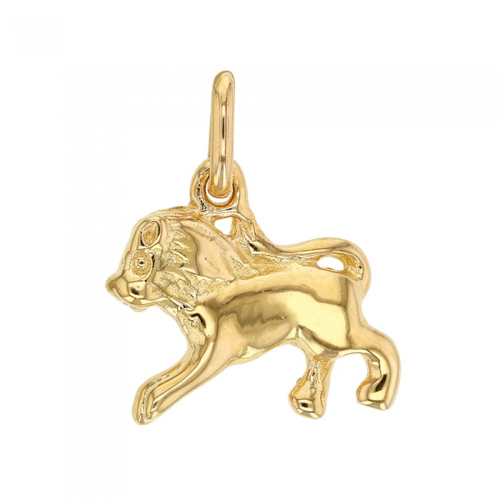 Pendentif signe du Zodiaque en plaqué or - Lion