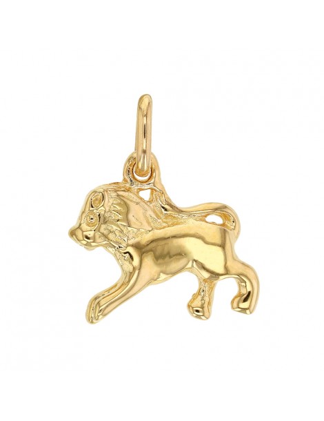 Pendentif signe du Zodiaque en plaqué or - Lion
